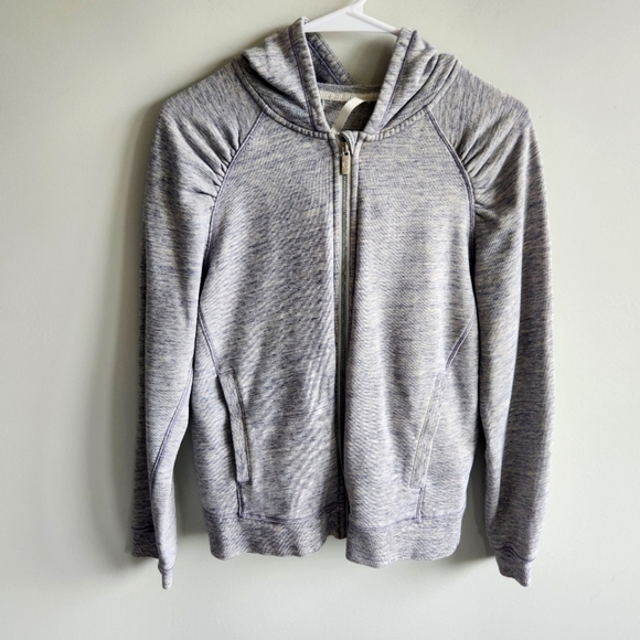 Lululemon Cool & Collected Hooded Sweatshirt Hoodie Heathered Grey Size 8 - Picture 4 of 13